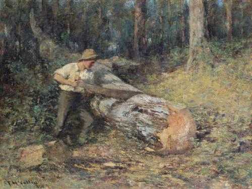 Frederick Mccubbin Sawing Timber oil painting picture